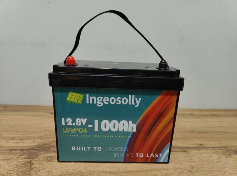 Аккумулятор LiFePo4 Ingeosolly 12V 24V 100Ah 200Ah BMS з модулем BMS та LCD дисплеєм, літій-залізо-фосфатний 2407241 фото