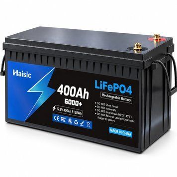 Акумулятор LiFePO₄ Haisic 12.8В 400A 5.12 кВт&middot;год із BMS, 6000+ циклів, для інвертора та резервного живлення 1120097 фото
