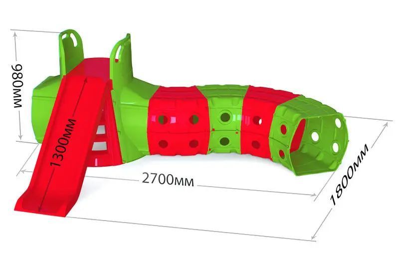 Ігрова дитяча гірка з тунелем Doloni Toys для активних ігор вдома і на вулиці  10072512 фото