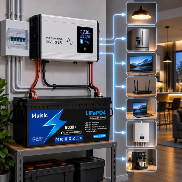 Акумулятор LiFePO4 Haisic 12.8V 200Ah 2560Wh з BMS, активним балансиром 5А та Bluetooth, для інвертора і ДБЖ 1009262 фото