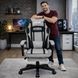 Геймерское кресло ThroneX с подножкой и массажной подушкой, ткань, до 130 кг, серое с черным &mdash; для гейминга, работы за ПК и домашнего офиса 17032621 фото 5