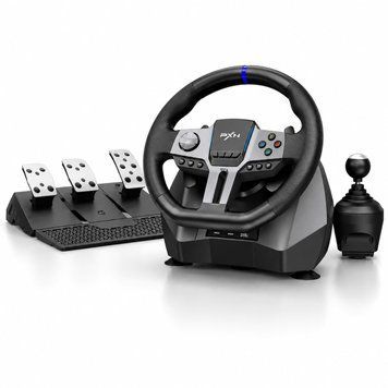 Игровой руль PXN V9 GEN2 с педалями и коробкой передач для ПК и консолей: игровой руль, автосимулятор, руль с вибрацией и сцеплением 1505262 фото