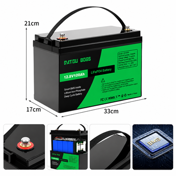 Акумулятор Datou Boss 12.8V 100Ah, BMS 100A, LiFePO4 для інвертора, сонячної електростанції, UPS (ДБЖ) та резервного живлення 2811251 фото