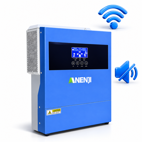 Комплект резервного живлення Anenji 4,2 кВт 24В Wi‑Fi + 2 акумулятори LiFePO4 12,8В 100Ah Bluetooth, 2,56 кВт&middot;год, для дому 2509266 фото