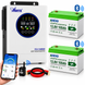 Комплект резервного живлення ANERN 4 кВт 24В Wi‑Fi + 2 акумулятори LiFePO4 12,8В 100Ah Bluetooth, 2,56 кВт&middot;год, для дому + кабелі 2509266 фото 1