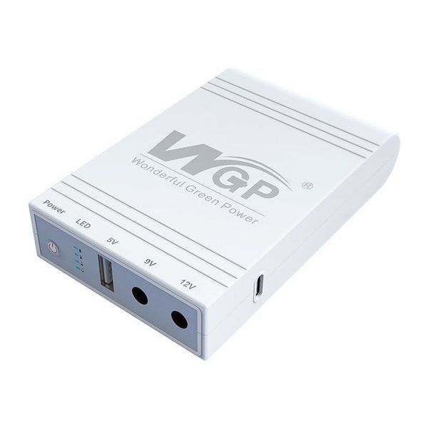 ДБЖ для роутера, касового апарату, камери, повербанк WGP Mini UPS USB, DC (5V+9V+12V) 10400mAh Білий 01072025 фото