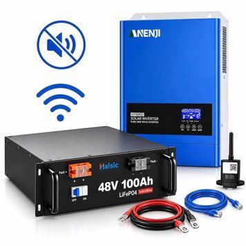 Комплект резервного живлення Anenji 6,2 кВт 48В Wi-Fi + LiFePO4 Haisic 48V 100Ah 4,8 кВт&middot;год, MPPT 120A, для дому та квартири 2509267 фото