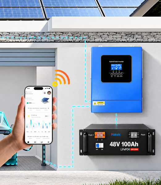 Комплект резервного живлення Anenji 6,2 кВт 48В Wi-Fi + LiFePO4 Haisic 48V 100Ah 4,8 кВт&middot;год, MPPT 120A, для дому та квартири 2509267 фото