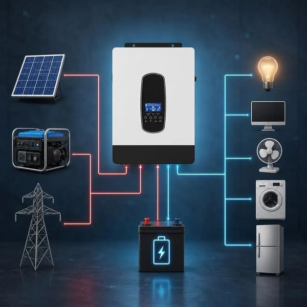 Комплект Daxtromn 4.2 кВт + LiFePO₄ акумулятор Lithtech 24В 100Ah (2,56 кВт&middot;год) з Bluetooth, UPS, MPPT 80A для резервного живлення + кабелі в подарунок 3007261 фото