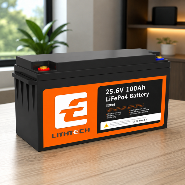 LiFePO4 акумулятор 24V 100Ah 2560Wh Lithtech TE24100 Bluetooth, BMS 100A, літієва батарея для інвертора, сонячних електростанцій, UPS (ДБЖ) 2207261 фото