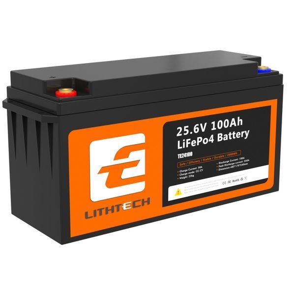 LiFePO4 акумулятор 24V 100Ah 2560Wh Lithtech TE24100 Bluetooth, BMS 100A, літієва батарея для інвертора, сонячних електростанцій, UPS (ДБЖ) 2207261 фото