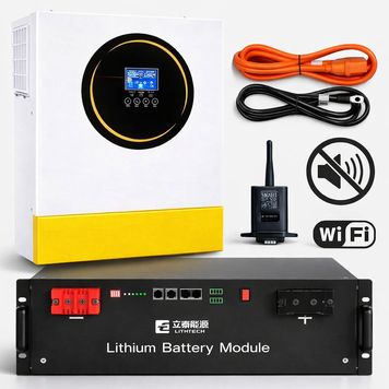 11 кВт+5.12 кВт гібридний інвертор Anenji 48 В, з Wi-Fi + 5,12 кВт акумулятор Lithtech LiFePO4 48 В 100 А, комплект ДБЖ, для сонячних систем, дому та офісу 402261 фото