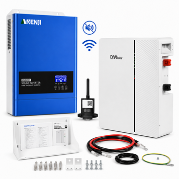 6.2 кВт Anenji Wi-Fi + DAH Solar LiFePO₄ 51.2V 100Ah (5.12 кВт&middot;год) &mdash; комплект резервного живлення, гібридний інвертор, UPS, для будинку, квартири, сонячних панелей і генератора 3107262 фото